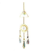 (B) Faux Crystal Decoration Butterfly Mushroom Moon Star Sun Hanging Ornament Sunlight Refracting Sun Catcher