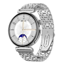 (Silver)JA02 Luxury Women's Smartwatch Uric Acid Blood Lipids Blood Glucose ECG Detection SOS Help Voice Assistant Smart Watch