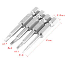 4-teiliges Dreieck-Schraubendreher-Bit-Set 50 mm Δ1,8/Δ2,0/Δ2,3/Δ2,7 1/4