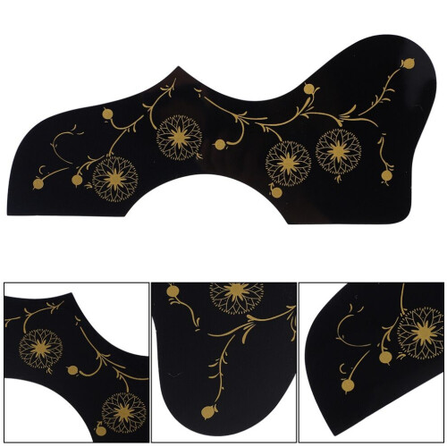 Adhesive Folk Guitar Pickguard with Black Pattern for Right Hand High Quality