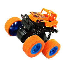 Voiture tout-terrain orange jouet avec double inertie, modèle de véhicule tout-terrain anti-vibrations