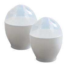 2er-Set Mikrowellen-Eierbecher, kompaktes Mini-Design, leicht zu reinigende Eierpochier-Schalen