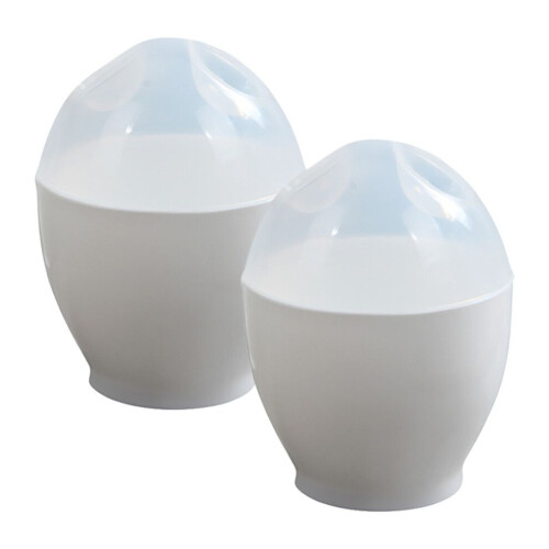 Set van 2 magnetronbestendige eierdopjes, compact mini-ontwerp, gemakkelijk schoon te maken.