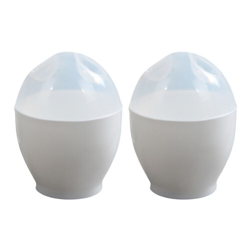 Set van 2 magnetronbestendige eierdopjes, compact mini-ontwerp, gemakkelijk schoon te maken. 2