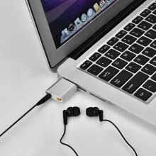 Adaptateur micro et haut-parleur externe USB 2.0 vers stéréo 3,5 mm 7.1 canaux (argenté)