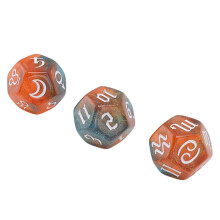 3-teiliges Set astrologischer Acrylwürfel mit Glitzer, 12-seitiges Runenspielspielzeug