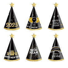 Party Hats for Festive Gatherings, Foldable Party Hats with Glitter Accents and 3D Lenses, Sturdy Party Hats in Black Gold Finish, Multi Purpose Party