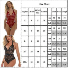 (M, Blue) Ladies Lace Sexy Lingerie One Piece Erotic Underwear Nightwear-FCY