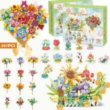 (E) Christmas Gift Arrival Calendar 24pcs Assembled Blind Box Christmas Decor Gifts For Boys Girls Home Decor Bouquet Train Modeling