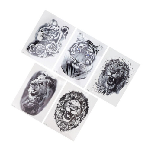 Waterproof Animal Pattern Temporary Tattoos for Men, 148x210mm 2