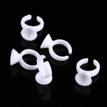 100 stuks kleine tattoo-inktcupjes/ringen, wit, zonder tussenschotten