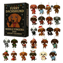 (Acrylic) 2025 Funny French Bulldog Advent Calendar Hilarious Frenchie Surprises Christmas Countdown Calendar Gifts For Dog Lovers-Stereo