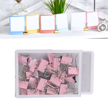 Lot de 25 pinces à reliure métalliques, pinces à papier de bureau de 19 mm, multifonctionnelles