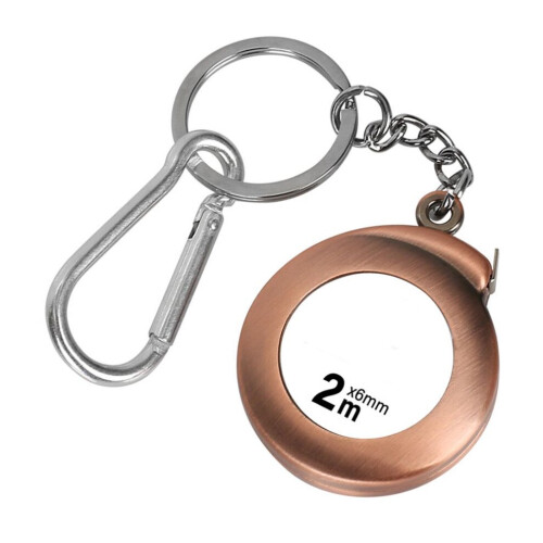 Mini 2m måttband 6mm brett bärbart med karbinhake för pyssel