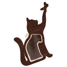 Solid Wood Pet Hair Memorial Keepsakes Box Handmade-cat style 3