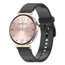 (Black)JA02 Luxury Women's Smartwatch Uric Acid Blood Lipids Blood Glucose ECG Detection SOS Help Voice Assistant Smart Watch