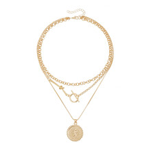 Unique Retro Coin Necklace Showcasing Symbolic Portrait For