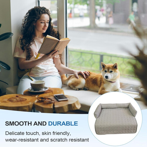 Cooling Dog Bed Extra Large Washable AntiSlip SelfCooling Pet Pad Gray 2