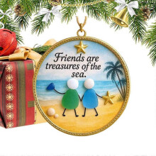 (A) Ornaments For Tree Beach Hangable Friendship Ornaments 2D Acrylic Pendants For Indoor Home Holiday Display In Living Room Front-A