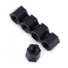 Svart PA66 M3 hona till M3 hona sexkantsdistans 100 delar set