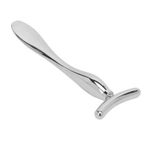 Espátula y masajeador portátil para contorno de ojos de aleación de zinc, antiarrugas, color plateado