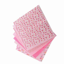 7pcs 25*25cm Cotton Fabric DIY Assorted Squares Pre Cut Bedding Suite Quarters Bundle (Pink)