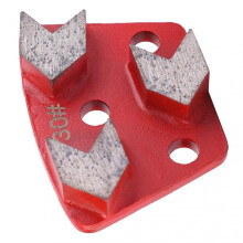 3PCS Trapezoid Diamond Floor Grinding Pad Disc #30 Grit Metal Bond Scraper