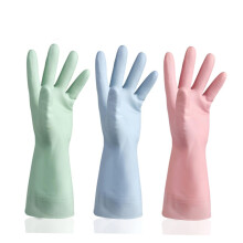 Thin Kitchen Gloves 3 Pairs Rubber Dishwashing Protective Gloves For Cleaning Food Prep Elastic Long Wrist Random Colors
