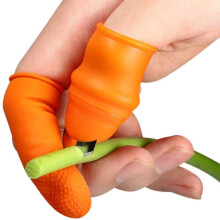 Ensemble de manchons coupe-pouce pour la récolte - Silicone, acier inoxydable, orange, tailles M et