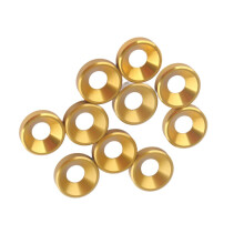 Arandelas de cabeza avellanada de aluminio anodizado dorado M4 de primera calidad (10 unidades)