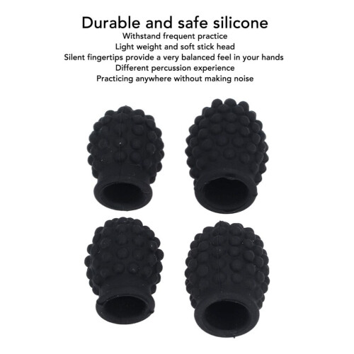 4Pcs Silicone Drum Stick Mute Set Fits Sticks Under 10mm Head Diameter 2