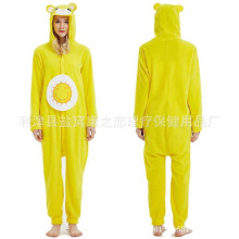 (Size M (161-170cm, 80-140 catties),sun bear)Women's autumn and winter polar fleece cartoon one-piece pajamas home wear