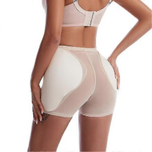 (2XL, BEIGE) Women's Butt Lifter Shapewear Hip Pads Enhancer Panties Shaper Boyshort A