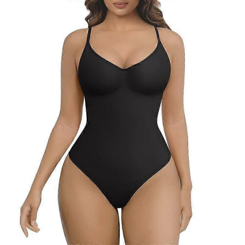 (4XL/5XL)Tummy Control Thong Bodysuit Built in bra for