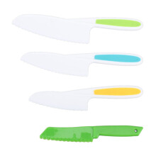 Kinderküchenmesserset, 4-teilig, sichere Wellenschliffklingen, 19,5–27,5 cm