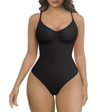 (2XL/3XL) Tummy Control Thong Bodysuit Built in bra for