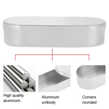 Caja de esterilización compacta de aluminio de 13 x 5 cm para herramientas dentales y de uñas