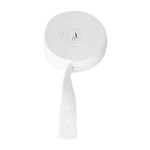 Banda elástica compacta de goma blanca con ojal para tareas en casa y oficina.