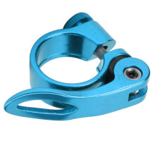Snelspanner 28,6 mm blauwe aluminium zadelpenklem voor racefietsen