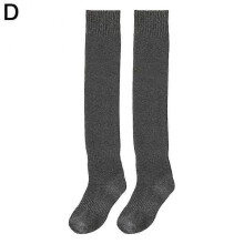 (Dark Grey) Ladies Stay Up Thigh High Over The Knee Socks Extra Long Cotton Stockings