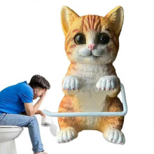 (E) Toilet Paper Stand Wall Mount Cat Home Decor Funny Tissue Holder Roll Stand For Bathroom Kitchen Counter Office Apartment-E