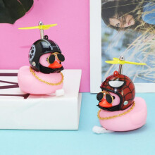 Quirky Pink Duck Dashboard Decor with Glasses and Propeller Hat