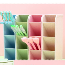 Durable 4 Slot Plastic Pen Holder for Office - Green Desk Storage