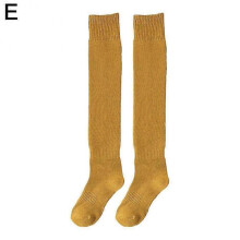 (Yellow) Ladies Stay Up Thigh High Over The Knee Socks Extra Long Cotton Stockings