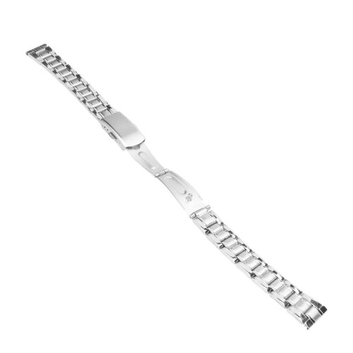 20mm Silver Metal Watchband with Double Button Clasp & Easy Release 2