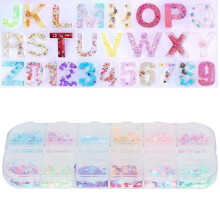 Colorful Butterfly Sequins Plastic Craft Supplies, 12 Grid Box