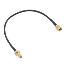 SMA-Stecker auf SMA-Buchse Koaxialkabel 15 cm Messing vergoldet