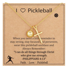 Fußball-Basketball-Volleyball-Kruzifix-A-Goldfarbener Pickleball.
