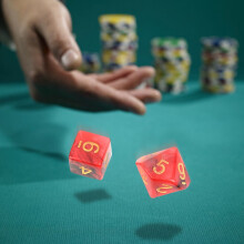 7-teiliges Set mehrseitiger PMMA-Acryl-Würfel für Brettspiele, rot-schwarz, 4-20 Seiten
