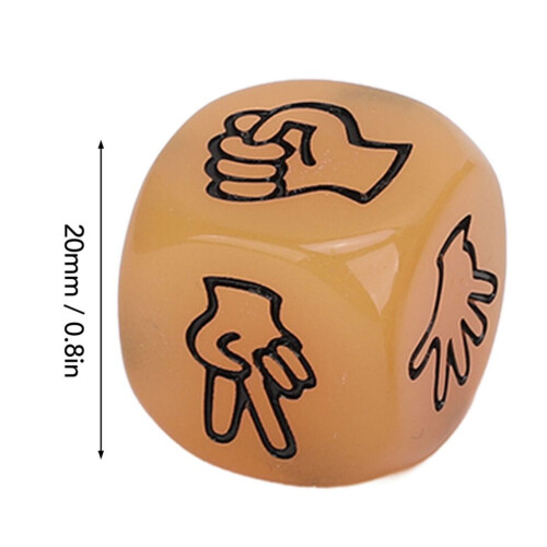 Luminous Finger Guessing Dice Set 6-Sided Plastic 20mm Orange 1